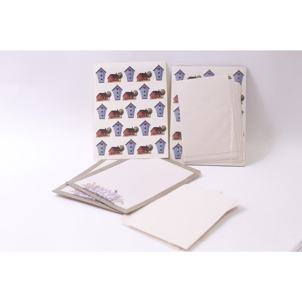 Bird Houses Country Farmhouse, Stationery, Lot, Cards, Envelopes, Stickers, Mes
